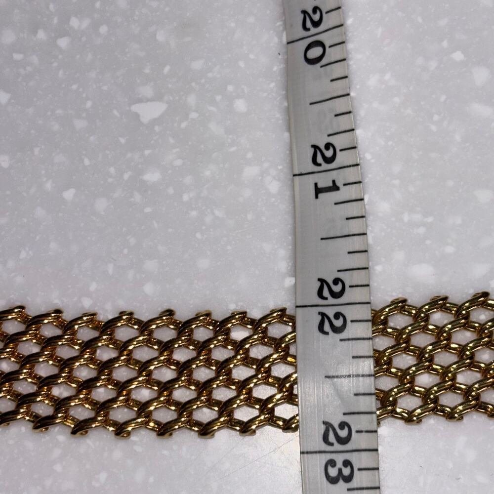 Vintage Napier Gold Mesh Choker Necklace Wide Collar 1980s Signed PAT 4774749 - Picture 10 of 10